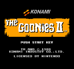 Goonies 2 title screen for Famicom
